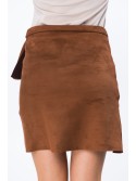 Suede skirt with ruffles caramel MP81905 - Online store - Boutique